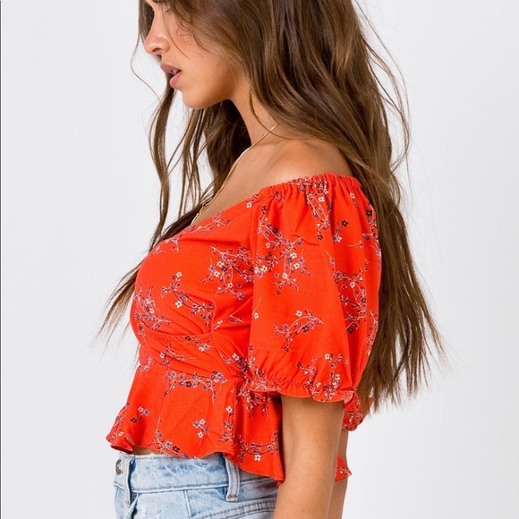 PRINCESS POLLY | RHEA CROP TOP ORANGE - Picture 3 of 3